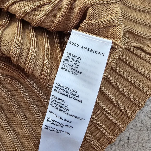 NWT Good American 5/6 Ribbed Button-Up Long Sleeve Top - Picture 6 of 6